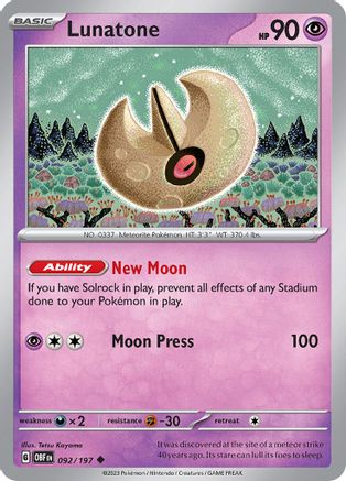 Lunatone (092) [Obsidian Flames] - Uncommon