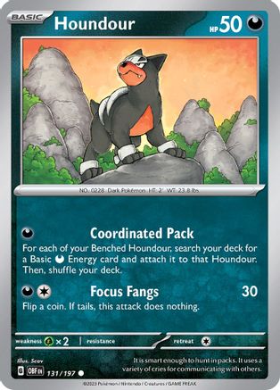 Houndour (131/197) Reverse Holofoil [Obsidian Flames] - Common