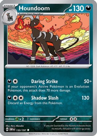 Houndoom (133) Reverse Holofoil [Obsidian Flames] - Uncommon