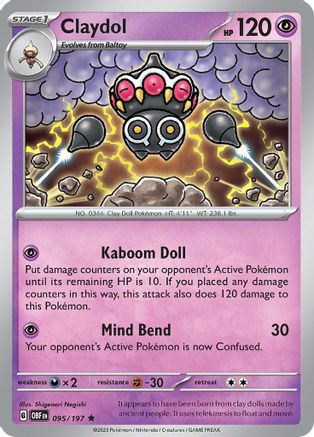 Claydol (095) Reverse Holofoil [Obsidian Flames] - Rare