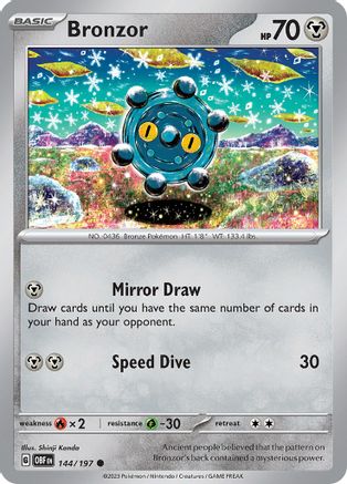 Bronzor (144) Reverse Holofoil [Obsidian Flames] - Common
