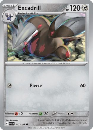 Excadrill (147) Reverse Holofoil [Obsidian Flames] - Uncommon