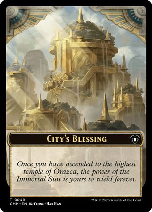 City's Blessing // Emblem - Teferi, Temporal Archmage Double-Sided Token (CMM-49 // 53) - Commander Masters Foil