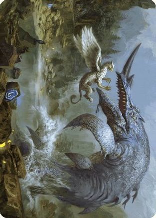 Horned Loch-Whale Art Card (ASWOE-006) - Art Series: Wilds of Eldraine