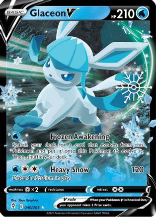 Glaceon V (Holiday Calendar) (040/203) Holofoil [Miscellaneous Cards & Products] - Ultra Rare