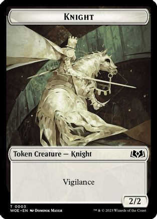 Knight // Food (0013) Double-Sided Token (WOE-3 // 13) - Wilds of Eldraine Foil