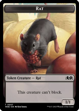 Rat // Food (0013) Double-Sided Token (WOE-7 // 13) - Wilds of Eldraine Foil