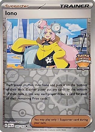 Iono (Regional Championships) (185/193) Reverse Holofoil [League & Championship Cards] - Uncommon
