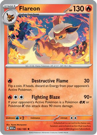 Flareon (136) Reverse Holofoil [SV Scarlet & Violet 151] - Rare