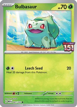 Bulbasaur (Best Buy Exclusive) (001/165) Reverse Holofoil [Miscellaneous Cards & Products] - Promo