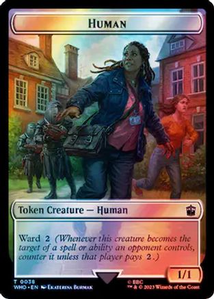 Human (0038) // Food (0058) Double-Sided Token (Surge Foil) (WHO-38 // 58) - Universes Beyond: Doctor Who Foil