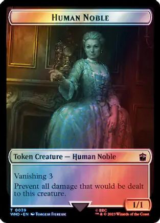 Human Noble // Beast Double-Sided Token (Surge Foil) (WHO-39 // 49) - Universes Beyond: Doctor Who Foil