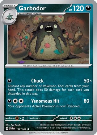 Garbodor (117/182) Reverse Holofoil [Paradox Rift] - Uncommon