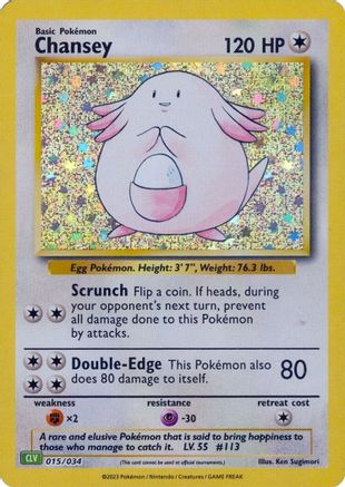 Chansey (015) Holofoil [Trading Card Game Classic] - Classic Collection