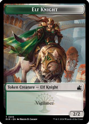 Elf Knight // Bird Illusion Double-Sided Token (RVR-15 // 5) - Ravnica Remastered Foil