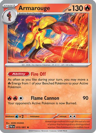 Armarouge (015/091) Reverse Holofoil [SV Paldean Fates] - Rare