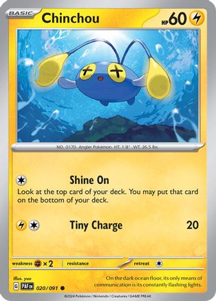 Chinchou (020) Reverse Holofoil [SV Paldean Fates] - Common