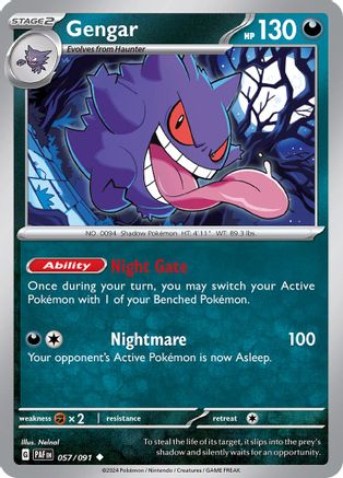 Gengar (057) Reverse Holofoil [SV Paldean Fates] - Uncommon