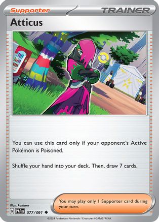 Atticus (077) Reverse Holofoil [SV Paldean Fates] - Uncommon