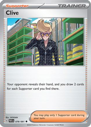 Clive (078/091) Reverse Holofoil [SV Paldean Fates] - Uncommon