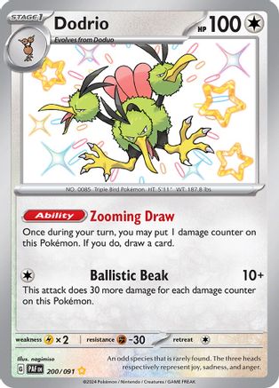 Dodrio (200) Holofoil [SV Paldean Fates] - Shiny Rare