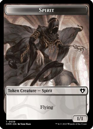 Spirit (0039) // Zombie (0013) Double-Sided Token (CMM-39 // 13) - Commander Masters