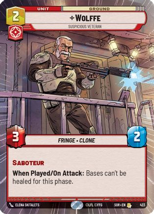 Wolffe - Suspicious Veteran (Hyperspace) (423) - Spark of Rebellion Foil