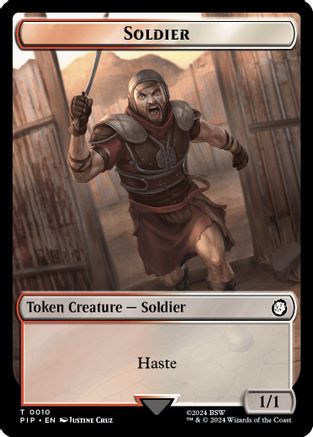Soldier (0010) // Food (0012) Double-Sided Token (PIP-10 // 12) - Universes Beyond: Fallout