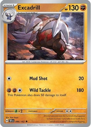 Excadrill (086/162) Reverse Holofoil [Temporal Forces] - Uncommon