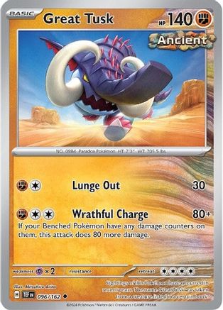 Great Tusk (096/162) Reverse Holofoil [Temporal Forces] - Uncommon