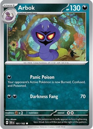 Arbok (101/162) Reverse Holofoil [Temporal Forces] - Common