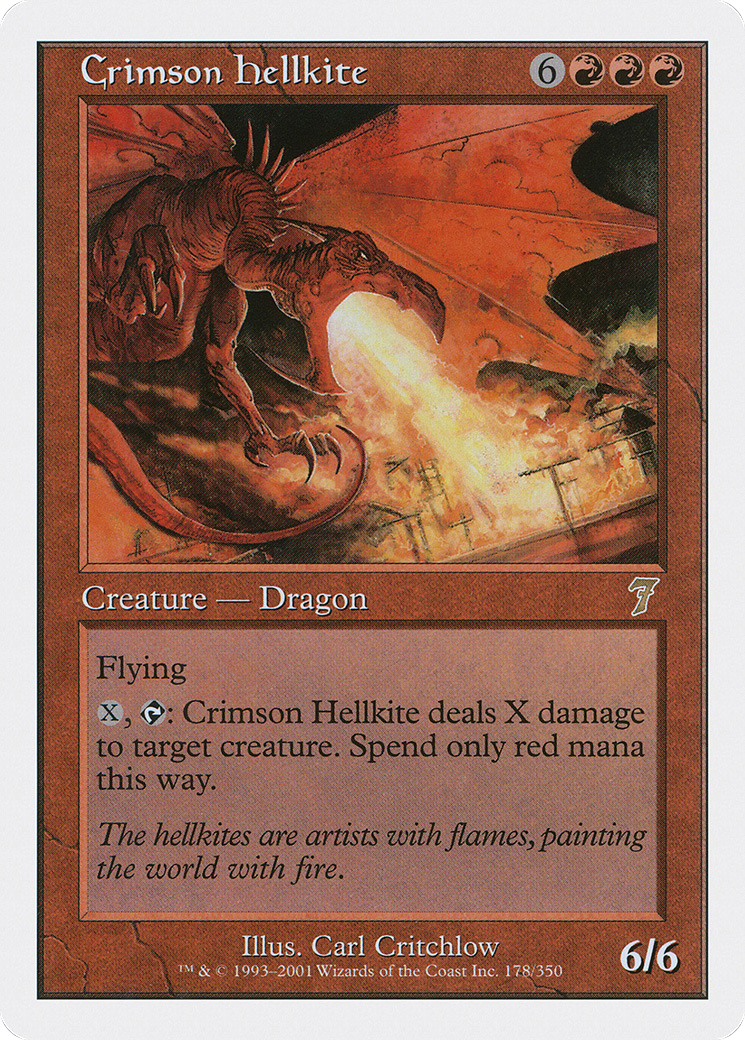 Crimson Hellkite (7ED-178) - 7th Edition Foil