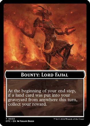 Bounty: Lord Fajjal // Bounty Rules Double-Sided Token (OTC-033) - Commander: Outlaws of Thunder Junction