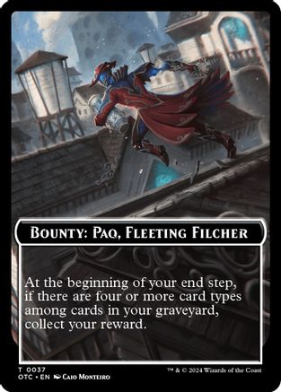 Bounty: Paq, Fleeting Filcher // Bounty Rules Double-Sided Token (OTC-037) - Commander: Outlaws of Thunder Junction