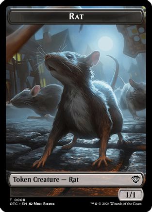 Rat // Blood Double-Sided Token (OTC-8 // 24) - Commander: Outlaws of Thunder Junction
