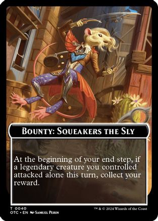 Bounty: Squeakers the Sly // Bounty Rules Double-Sided Token (OTC-040) - Commander: Outlaws of Thunder Junction