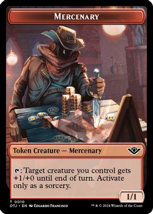 Mercenary // Bat Double-Sided Token (OTJ-10 // 1) - Outlaws of Thunder Junction Foil