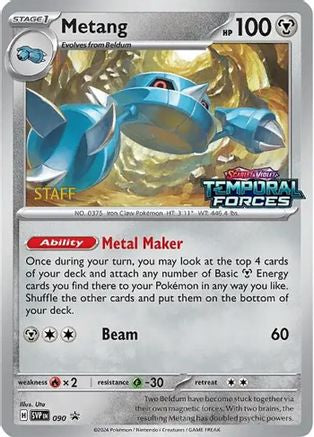 Metang (Prerelease) [Staff] (090) Holofoil [SV Scarlet & Violet Promo Cards] - Promo