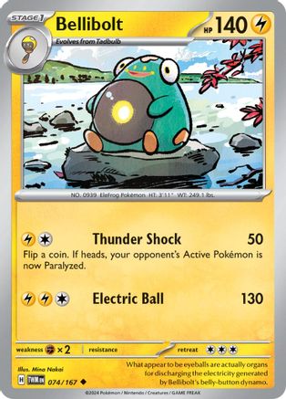 Bellibolt (074) Reverse Holofoil [Twilight Masquerade] - Uncommon
