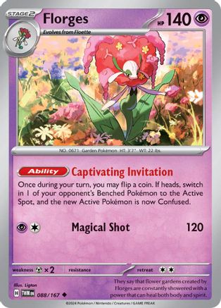 Florges (088) Reverse Holofoil [Twilight Masquerade] - Uncommon