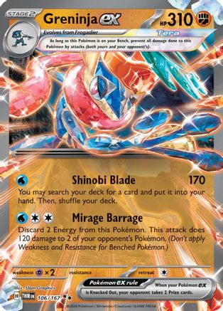 Greninja ex (106/167) Holofoil [Twilight Masquerade] - Double Rare