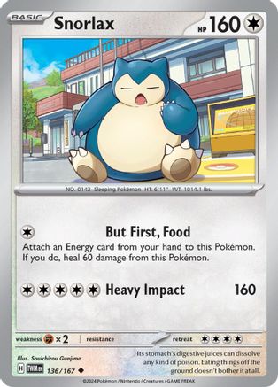 Snorlax (136) Reverse Holofoil [Twilight Masquerade] - Uncommon