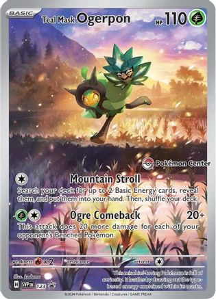 Teal Mask Ogerpon (Pokemon Center Exclusive) (123) Holofoil [SV Scarlet & Violet Promo Cards] - Promo