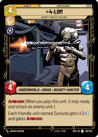 4-LOM - Bounty Hunter for Hire (188/262) - Shadows of the Galaxy