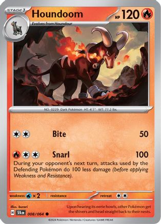 Houndoom (008/064) Reverse Holofoil [SV Shrouded Fable] - Common