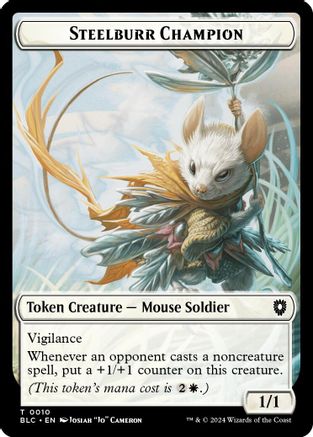 Steelburr Champion // Squid Double-Sided Token (BLC-10 // 17) - Commander: Bloomburrow
