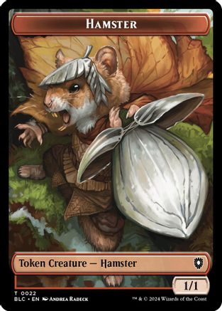 Hamster // Beast (0024) Double-Sided Token (BLC-22 // 24) - Commander: Bloomburrow