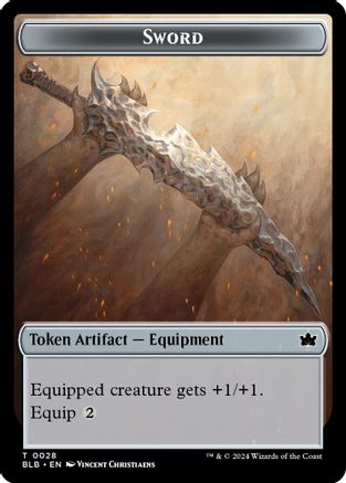 Sword // Manifold Mouse Double-Sided Token (BLB-28 // 18) - Bloomburrow Foil