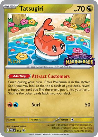Tatsugiri (Prerelease) [Staff] (118) Holofoil [SV Scarlet & Violet Promo Cards] - Promo