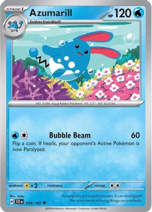Azumarill (034) Reverse Holofoil [Stellar Crown] - Uncommon